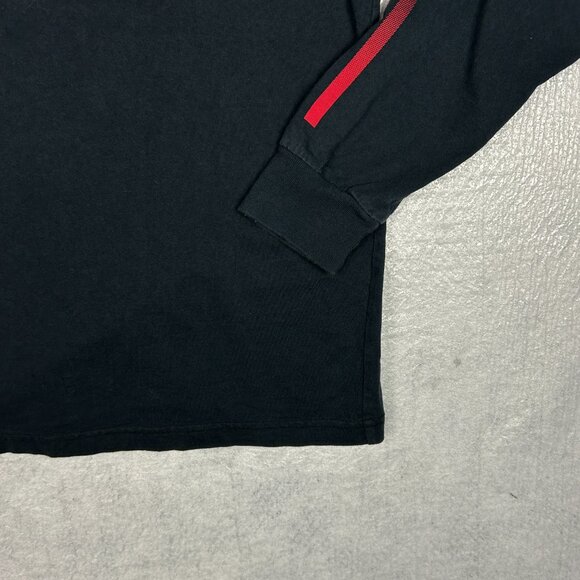 Adidas Shirt Youth L Black Three‎ Stripes Graphic Y2K Long Sleeve Boys Pullover - Picture 4 of 10